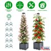 2Pack Raised Garden Bed Boxes with Trellis 56" Tomato Self-Watering Planter Box Indoor Outdoor with 4 Adjustable Heights 10 Clips 65FT Ties for Climbi
