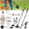 3-in-1 Cordless Electric Pole Saw & Mini Chainsaw & Grass Trimmer Kit with Adjustable Length 2Pcs 21V 1500mAh Batteries 4in/6in Chains Saw Blade 5Pcs