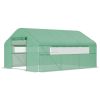 13' x 10' x 6.5' Tunnel Greenhouse Hoop House with Upgraded Galvanized Steel Frame and Large Windows, Green