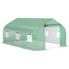 Outdoor High Tunnel Greenhouse, 11.5'x10'x6.5', Portable, with Windows, Deep Green
