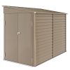 4.6' x 9' Outdoor Storage Shed, Lean to Garden Shed with Foundation Kit, Lockable Doors and Gloves for Patio, Lawn, Brown