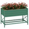 40" x 20" x 10" Raised Garden Bed for Flowers and Vegetables, Metal Raised Flower Beds with Legs, 37 gallons, Green