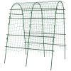 Metal Arch Garden Trellis for Climbing Plants, A-Frame with Net, 57"x66"x81", Green Outdoor Decor