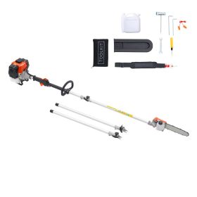 Gas Pole Saw, 43CC 2 Stroke Gas Powered Pole Saws with 10 in Cutting Bar, Cordless Tree Trimmer with Rotatable Head, 6.9 to 11.8 ft Extendable