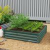 Galvanized Raised Garden Bed 4x4 Steel Frame Green for Vegetables Flowers Plants Herbs