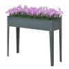 Metal Raised Garden Bed Planter Box 40" x 12" x 32" Dark Grey Durable Outdoor Gardening Solution