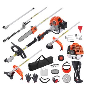 43CC 6-in-1 Multi-Functional Trimming Tools, Gas Hedge Trimmer, Weed Eater, String Trimmer, Brush Cutter, Edger