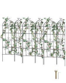 Garden Trellis for Climbing Plants, 71 x 20 in, 6 Packs Rustproof Metal Garden Flower Trellis, Outdoor Climbing Rose Trellis Cucumbers Support