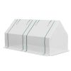 Portable Garden Hot House 6x3x3 ft with Two PE/PVC Covers 2 Roll Up Windows Clear
