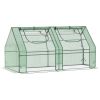 6x3x3 Small Backyard Greenhouse, Portable with 2 PE/PVC Covers and 2 Roll Up Windows, for Outdoor Planter Warm House, Green