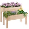 Wooden 2-Tier Raised Garden Bed, Elevated Planter Box for Vegetables, Herbs, Flowers