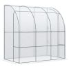 7' x 4' x 7' Outdoor Walk-In Greenhouse, Plant Nursery with Roll-up Door, and PE Cover, White