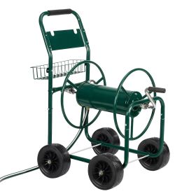 [Same Code: 04822659]Iron Four-Wheel Pipe Truck Dark Green [Not an inflatable tire]