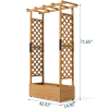 Raised Garden Bed with Trellis, Hanging Roof, Planter Box, Drainage Holes, Vertical Plant Container for Vine Climbing Plant Flower