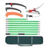 Manual Pole Saw, 3.87-27 ft Extendable Pole Tree Pruner with Scissors, Sharp 65Mn Steel Blade, Lightweight Fiberglass Handle Pole