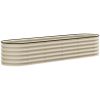 7.9' x 2' x 1.4' Galvanized Raised Garden Bed Kit, Metal Planter Box with Safety Edging, Cream