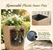 White Galvanized Steel Raised Garden Bed Planter Box with Trellis for Climbing Plants Vegetables Vines 43x16x70