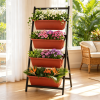 4-Tier Vertical Raised Garden Bed with Drainage Holes And 4 Containers for Easy Gardening Organization