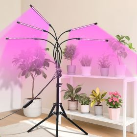 Full Spectrum Indoor Plant Grow Light with Adjustable Stand â€“ 80 LEDs Floor Plant Lamp, 5 Dimming Levels (20%-100%), 3/9/12H Auto On/Off Timer