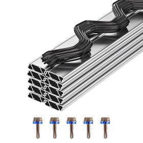 Greenhouse Spring Wire and Lock Channel, 20 Packs 6.56 ft PVC-Coated Wiggle Wire & Aluminum Alloy Channel Bundle Kit with Included Screws