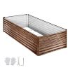 Galvanized Raised Garden Bed, 8 x 4 x 2 ft, Rectangular Metal Planter Box Kit Outdoor, Bottomless Elevated Planting Box with Gloves, Alu-Zinc