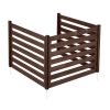 Wooden Privacy Fence, 48 x 37 inch Air Conditioner Fence, 3 Panel Solid Outdoor Wood Privacy Screen with Metal Stakes, Steel Frame