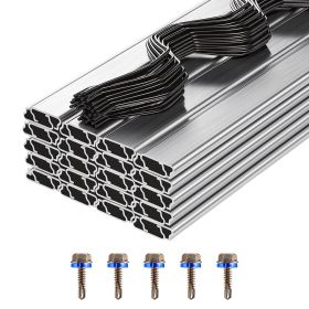 Greenhouse Spring Wire and Lock Channel, 40 Packs 6.56 ft PVC-Coated Wiggle Wire & Aluminum Alloy Channel Bundle Kit with Included Screws