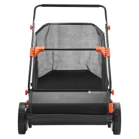 Push Lawn Sweeper, 26 in Leaf & Grass Collector with 7 cu. ft. Hopper Bag, Adjustable Brush Height & Spinning Brushes