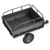 Garden Utility Trailer, 10 Cu. Ft & 500lbs Capacity, ATV UTV Hauling Trailer, Tow Behind Steel Dump Cart with 14" Tires, Hand Pull or Foot Pedal