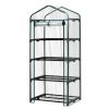 4 Tier Mini Greenhouse with PVC Cover & Roll-Up Zipper Door, Portable Waterproof Greenhouse for Garden Backyard, 27" x 19" x 62", Transparent