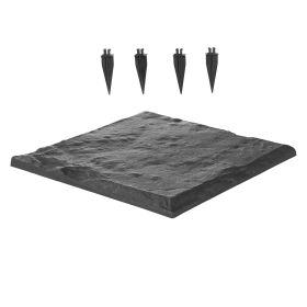 Garden Stepping Stones, 8Pcs 15.5 x 15.5 in, Decorative Stepping Stones with Stakes, Weather-Resistant Plastic Pathway Pavers, Smooth Surface