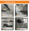 12x10 Ft Metal garden sheds outdoor storage sheds grey with window with Goods Shelves