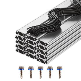 Greenhouse Spring Wire and Lock Channel, 30 Packs 6.56 ft PVC-Coated Wiggle Wire & Aluminum Alloy Channel Bundle Kit with Included Screws