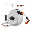 Retractable Hose Reel, 84 ft x 5/8 inch, 180Â° Swivel Bracket Wall-Mounted, Garden Water Hose Reel with 9-Pattern Nozzle, Automatic Rewind