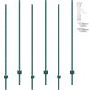 6 Feet Fence Post, 6 Pack U-Channel Heavy Duty Metal Fence Posts, Sturdy Steel Fence Stakes for Garden Yard, Lawn, Farms and Outdoor Wire Fencing