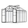 Polycarbonate Greenhouse, 8 x 10 Ft, Outdoor Greenhouse with 2 Vent Windows, Pavilion Styled Greenhouse with Hinged Door