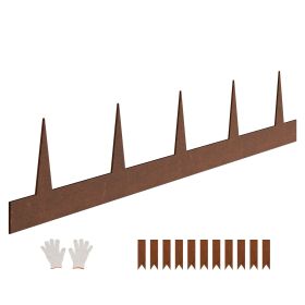 Steel Landscape Edging, 10 Packs 40 x 4.5 in Weather-Resistant & Pre-Rust Metal Landscape Edging, Bendable Garden Edging Border