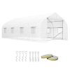 20' x 10' x 7' Tunnel Greenhouse Large Walk-In Warm House, Roll Up Door