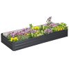 95" x 36" x 12" Galvanized Raised Garden Bed, Easy DIY and Cleaning for Growing Flowers, Herbs, Succulents, Gray