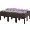 6 Piece Raised Garden Bed with Legs, Planter Box Raised Bed to Grow Flowers, Herbs & Vegetables, Brown