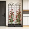 2 Pack Metal Garden Trellis 86.7" x 19.7" Rustproof Trellis for Climbing Plants Outdoor Flower Support Black