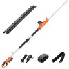 Electric Hedge Trimmer, 1200 RPM, 6.2 - 7.8 Ft Extendable, Pole Hedge Trimmer for High Branch, 20V Battery, Cordless Hedge Trimmer with 20 in Blade