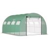 13' x 10' x 6.5' Walk-in Tunnel Greenhouse with 2 Zippered Mesh Doors & 10 Mesh Windows