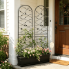 2 Pack Metal Garden Trellis 86.7" x 19.7" Rustproof Trellis for Climbing Plants Outdoor Flower Support Bird Deco Black