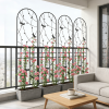 4 Pack Metal Garden Trellis 86.7" x 19.7" Rustproof Trellis for Climbing Plants Outdoor Flower Support Dragonfly Deco Black