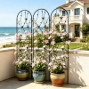 2 Pack Metal Garden Trellis 71" x 19.7" Rustproof Trellis for Climbing Plants Outdoor Flower Support Butterfly Deco Black