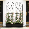 2 Pack Metal Garden Trellis 71" x 19.7" Rustproof Trellis for Climbing Plants Outdoor Flower Support Butterfly Deco Black