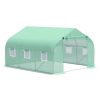 11.5' x 10' x 6.5' Outdoor Portable Walk-In Tunnel Greenhouse with Windows-Deep Green