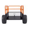 Garden Utility Trailer, 28 Cu. Ft. & 1800lbs, ATV UTV Trailer, Tow Behind Steel Dump Trailers, Removable Rear Panel