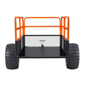 Garden Utility Trailer, 28 Cu. Ft. & 1800lbs, ATV UTV Trailer, Tow Behind Steel Dump Trailers, Removable Rear Panel